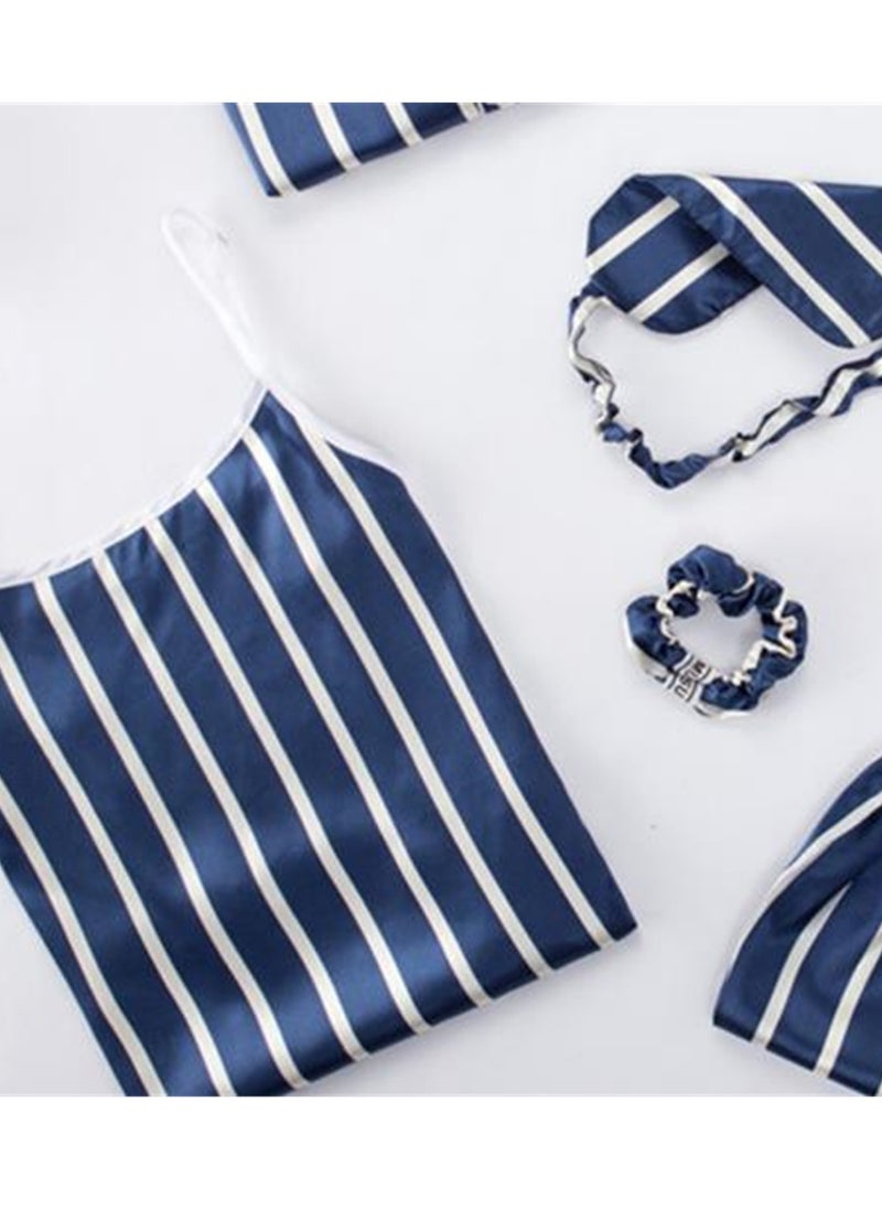 Generic - 7pcs pajamas set for women in all seasons imitation silk pajamas set - Image 1