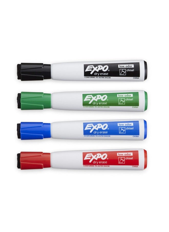 Expo Expo Magnetic Dry Erase Markers with Eraser, Chisel Tip, Assorted, 4 Count  - Image 5