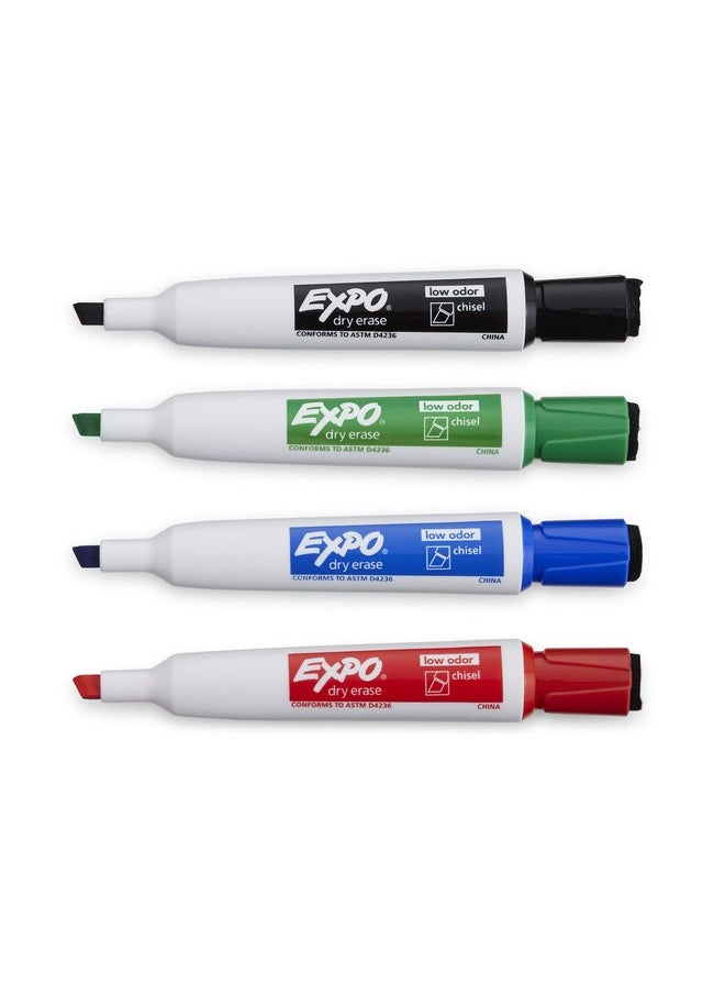 Expo Expo Magnetic Dry Erase Markers with Eraser, Chisel Tip, Assorted, 4 Count  - Image 4