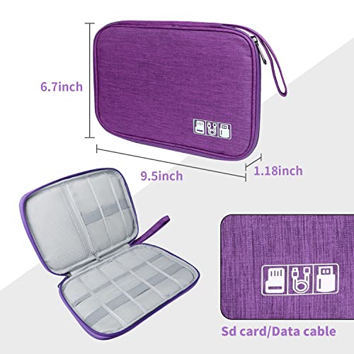 Lcsmaokin Electronics Travel Organizer,Portable Waterproof Electronic Travel Storage Bag for Small Charging Cord Storage,Charger,Small Electronics,SD Card etc,for Travel,Business -Purple - Image 5
