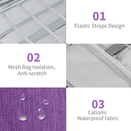 Lcsmaokin Electronics Travel Organizer,Portable Waterproof Electronic Travel Storage Bag for Small Charging Cord Storage,Charger,Small Electronics,SD Card etc,for Travel,Business -Purple - Image 4