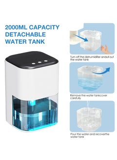 XiuWoo Electric Dehumidifier, 2000 ml, Quiet Small Dehumidifier for Bedroom, Electric Dehumidifier, Room Dehumidifier, Portable Quiet Small Mini Dehumidifier for Cellar  - Image 2