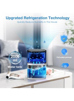 XiuWoo Electric Dehumidifier, 2000 ml, Quiet Small Dehumidifier for Bedroom, Electric Dehumidifier, Room Dehumidifier, Portable Quiet Small Mini Dehumidifier for Cellar  - Image 3