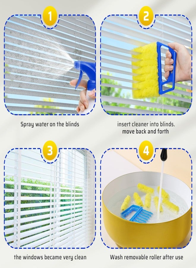 EVEPRUS 2025 Upgrade 2PCS Blind Cleaner Duster Tool,Window Blinds Cleaner Microfiber Washable,7 Fingers Blind dusters for Cleaning Window,Air Conditioner Vent - Image 4