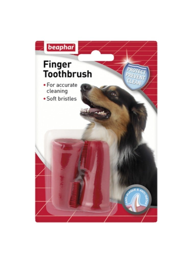 بيفار فرشاة أسنان الأصابع للكلاب - قطعتين