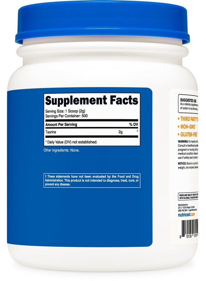 Nutricost Taurine Powder (1KG) - 500 Servings - Image 5