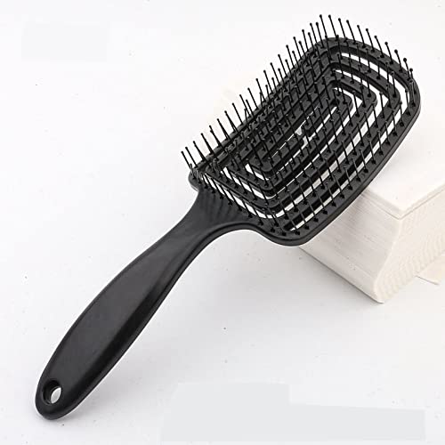 SWILAK HAIR COMB DETENGING HAIR COMB Organic Detangling Hair Brush for Women Men ChildrenDoes not Pull on HairStraightening Brushes for Straight Curly Wet HairUnique Spiral Hairbrushblack - Image 1