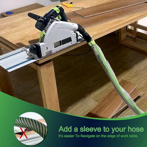 ZZHANFF 35m Dust Extractor Hose Sleeve Compatible with Festool Vacuum D2732 Cover Grey Green Color Only Sleeve Without Wire and Hose - Image 3