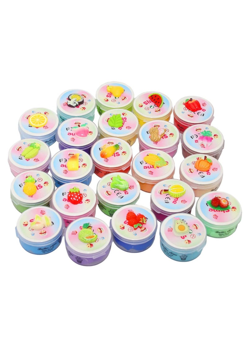 DELGREEN - Butter Slime Set 24 Pack, Party Favours, Scented, Soft and NonSticky, Birthday Gifts for Girls and Boys, Stress Relieving Slime Bulk Ice CreamMouldFillers - Image 1