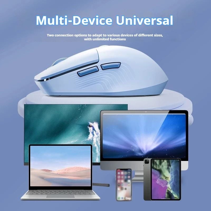 Eweadn Q1 Wireless Silent Mouse Mini Bluetooth Rechargeable Portable with Battery Display for Gaming Office, Gray - Image 4
