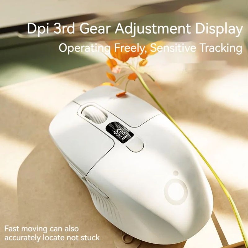 Eweadn Q1 Wireless Silent Mouse Mini Bluetooth Rechargeable Portable with Battery Display for Gaming Office, Gray - Image 2