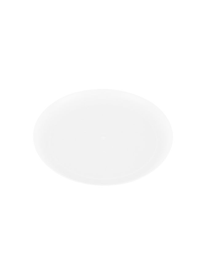 Restaurantware 9 x 9 Inch Catering Plates, 100 Round Party Dinner Plates - Sturdy, Disposable, White Plastic Disposable Plates, Unique Design, For Special Occasions, Catered Events  - Image 1