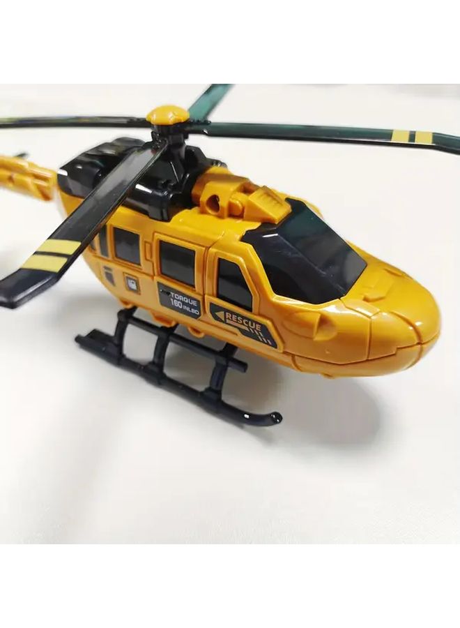 Yellow Black Helicopter Toy Model Kit Rotatable Propeller Durable Plastic STEM Learning Birthday Gift - Image 5