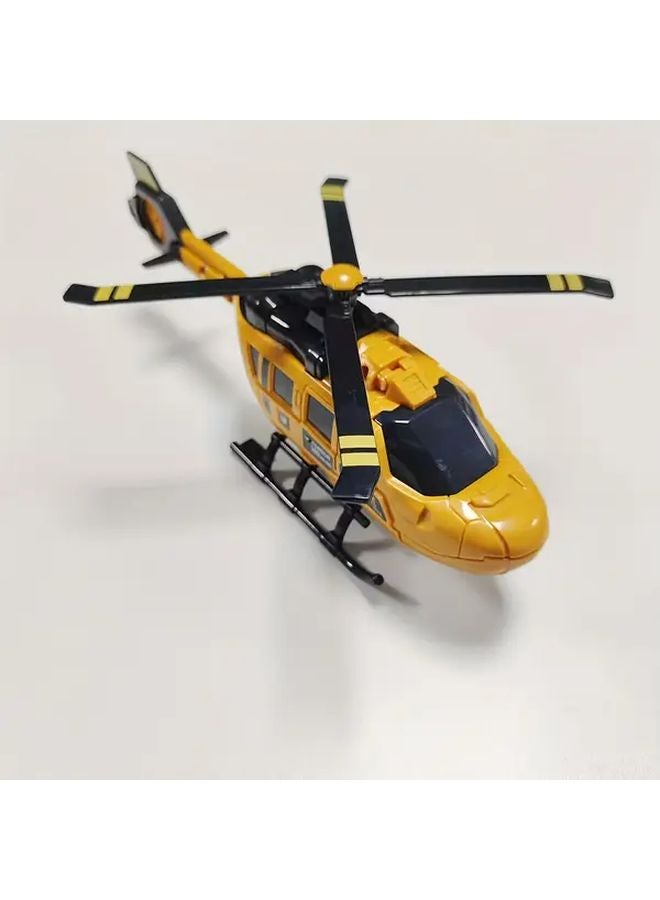 Yellow Black Helicopter Toy Model Kit Rotatable Propeller Durable Plastic STEM Learning Birthday Gift - Image 4