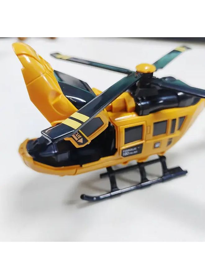 Yellow Black Helicopter Toy Model Kit Rotatable Propeller Durable Plastic STEM Learning Birthday Gift - Image 2