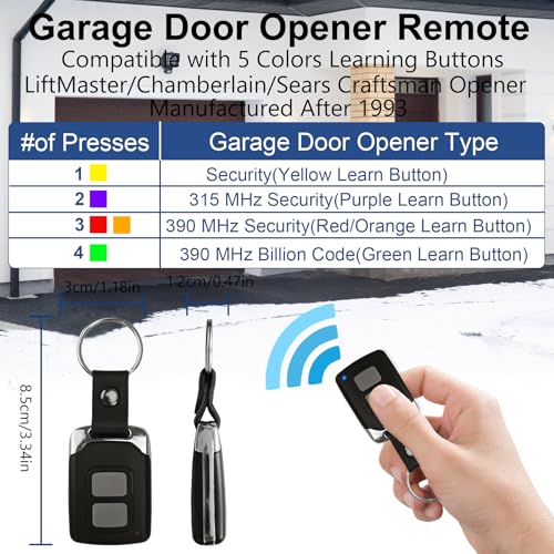 GIOATY for Chamberlain LiftMaster Craftsman Garage Door Opener Keypad Remote Universal891LM with Yellow Purple Green RedOrange Learn Button 877max G940EVP2 CMXZDCG440 971LM 371LM 893lm 373lm 973lm - Image 3