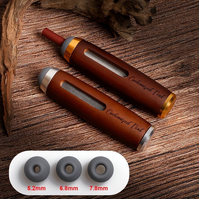 Personalized Mini Car Ashtray Walnut Portable Ash Box Silvery - Image 5