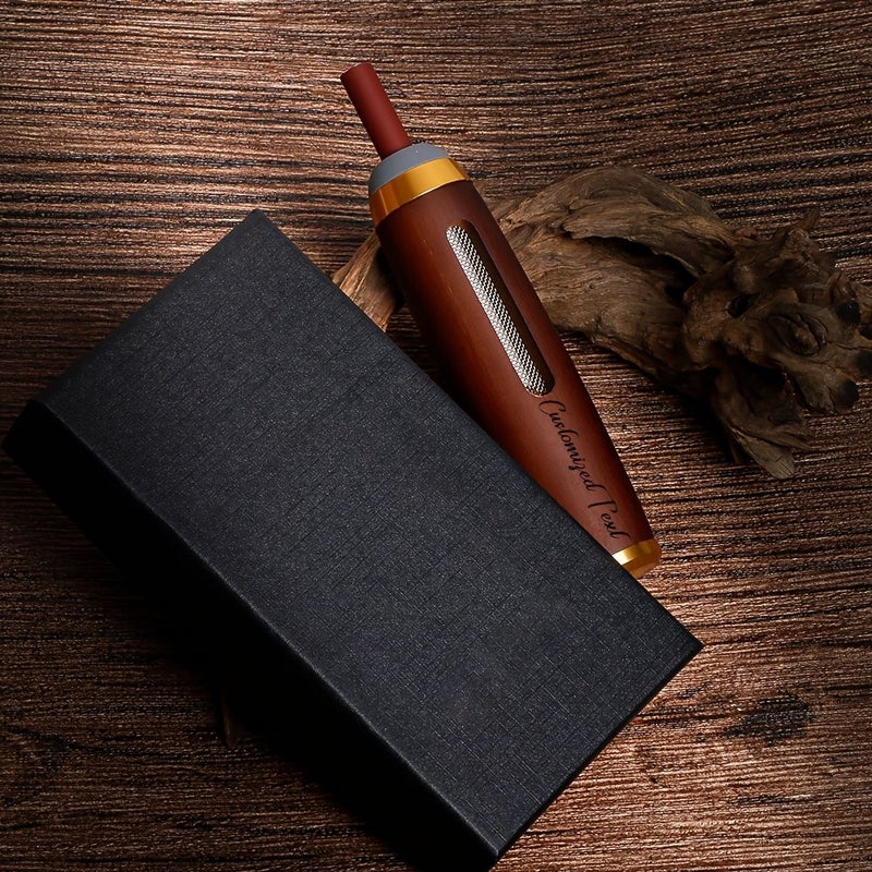 Personalized Mini Car Ashtray Walnut Portable Ash Box Silvery - Image 4
