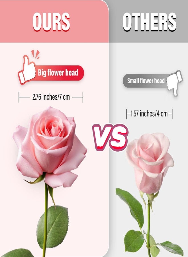 Pyopbow 20PCS Artificial Roses with Long Stems - Realistic Silk Flowers, Fake Roses Real Touch Bouquet of Roses for Home Decor, Bridal Wedding Party Table Centerpieces, Bulk Faux Rose Flowers (White Pink) - Image 2