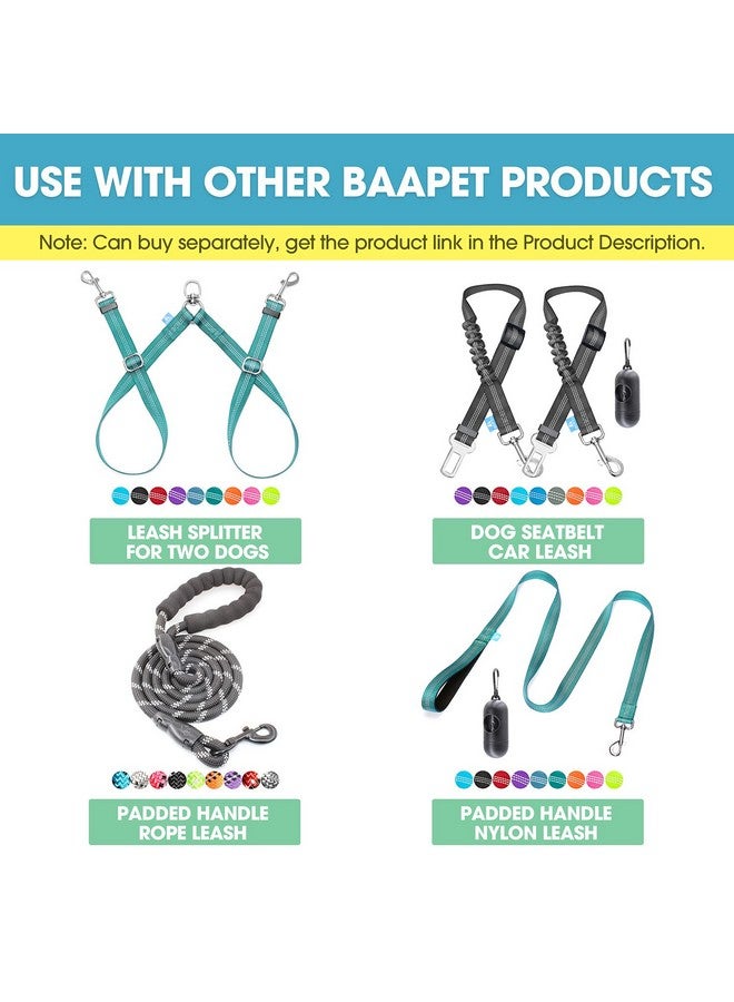 با بِت طوق كلب مريح من BAAPET مزود بحلقة مزدوجة على شكل حرف D وحامل لبطاقة الهوية للجراء الصغيرة والمتوسطة والكبيرة (XS - 3/4 بوصة × (9-13 بوصة)، أزرق مخضر) - Image 5