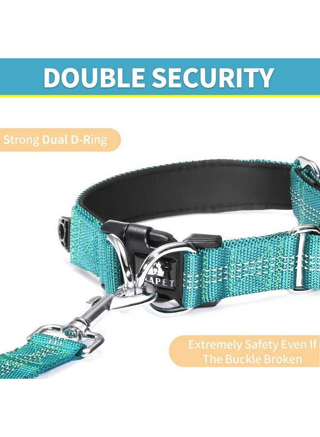 با بِت طوق كلب مريح من BAAPET مزود بحلقة مزدوجة على شكل حرف D وحامل لبطاقة الهوية للجراء الصغيرة والمتوسطة والكبيرة (XS - 3/4 بوصة × (9-13 بوصة)، أزرق مخضر) - Image 2