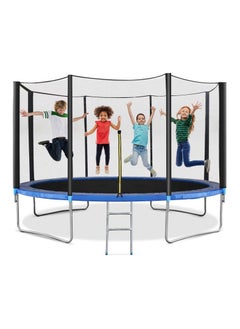 Kids Toys 14ft Large Kids Outdoor Round Trampoline Safety Net With Stair 