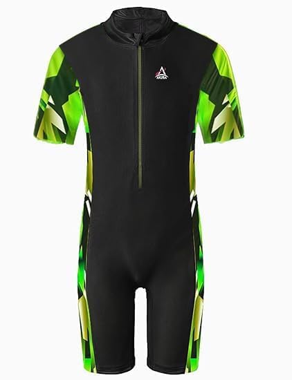 AKIBA Girls/Kids Swimming WEAR/Suit/Costume with Stretchable Fabric,HIGH Level of UV Protection Comfort and Flexible for Cycling, Aerobics, Diving,and Skating Green - Image 4