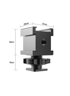 Excefore Camera Cold Shoe Mount Adapter, Aluminium Alloy Triple Hot Shoe Extension Bracket Holder for GoPro DSLR Cameras Flash Light, Monitor, Microphone  - Image 5