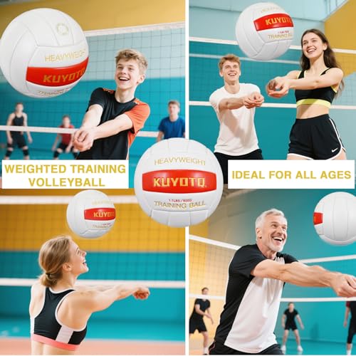 KUYOTQ 1.1lbs/500g Weighted Heavy Volleyball For Setters Serve Trainer Setter Weighted Volleyball Training Equipment Size 5 Thickened Surface Soft Leather Durable in&Outdoor Training Setting Rebounders - Image 5
