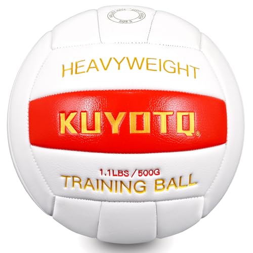 KUYOTQ 1.1lbs/500g Weighted Heavy Volleyball For Setters Serve Trainer Setter Weighted Volleyball Training Equipment Size 5 Thickened Surface Soft Leather Durable in&Outdoor Training Setting Rebounders - Image 1