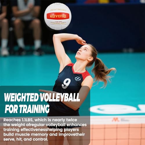 KUYOTQ 1.1lbs/500g Weighted Heavy Volleyball For Setters Serve Trainer Setter Weighted Volleyball Training Equipment Size 5 Thickened Surface Soft Leather Durable in&Outdoor Training Setting Rebounders - Image 3
