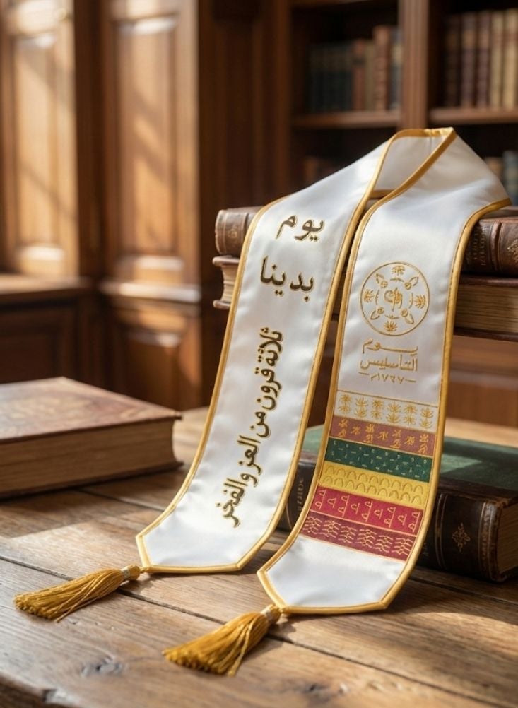 بريميم وشاح زينة للأطفال بمناسبة يوم تأسيس المملكة العربية السعودية بتصميم مستوحى من العصر النجدي - Image 4