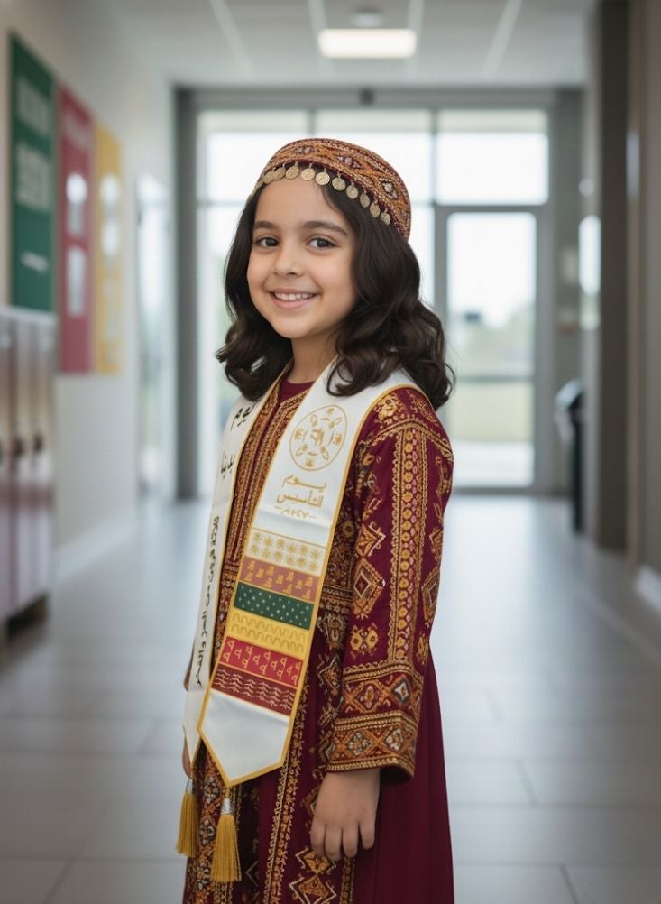 بريميم وشاح زينة للأطفال بمناسبة يوم تأسيس المملكة العربية السعودية بتصميم مستوحى من العصر النجدي - Image 2