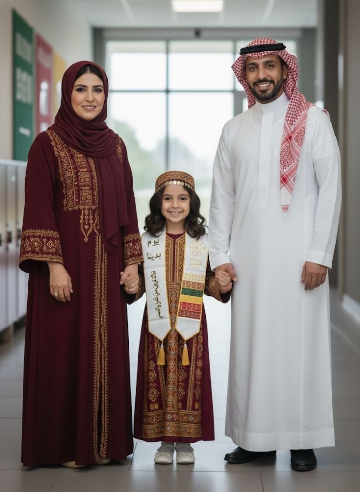 بريميم وشاح زينة للأطفال بمناسبة يوم تأسيس المملكة العربية السعودية بتصميم مستوحى من العصر النجدي - Image 3