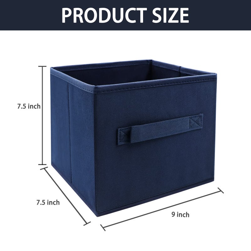 EBIGIC Small Storage Bins Collapsible Fabric Storage Organizer 9.0""x7.5""x7.5"" Mini Storage Box fit for closet  living room  bookshelf  Kids clothes and toys storage and organization Blue - Image 4