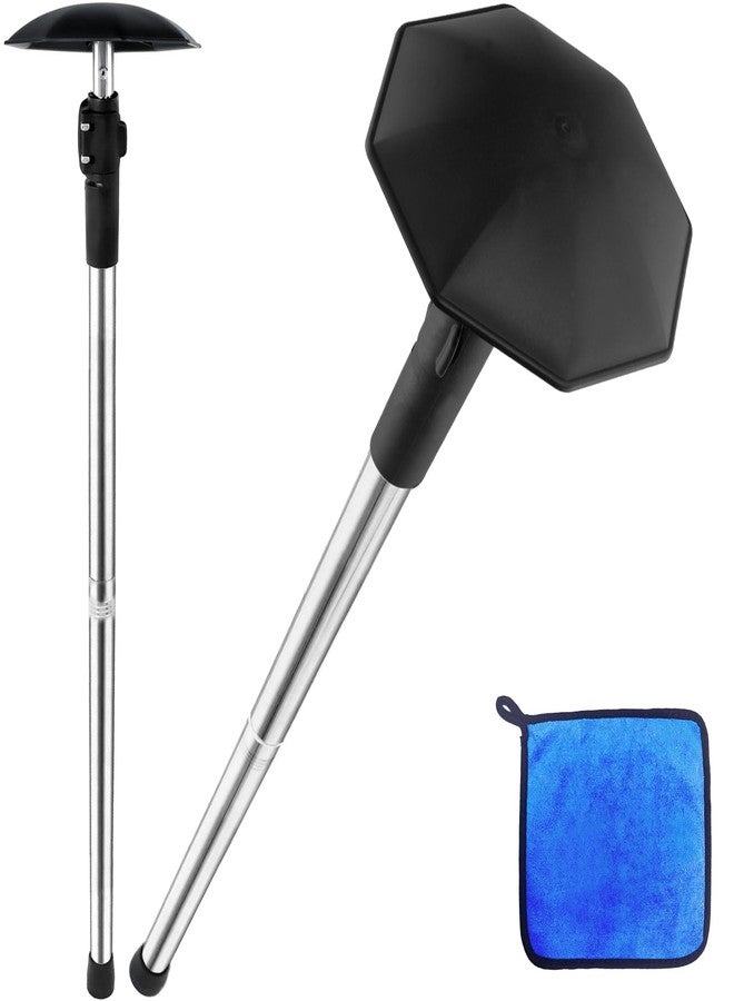Greeily Golf Club Travel Protector Stick, 33"-60" Golf Travel Bag Support Pole Backup Support Adjustable for Airlines Stiff Arm Club Protector Metal Pole Hard Cover Black (Silver Rod) - Image 1
