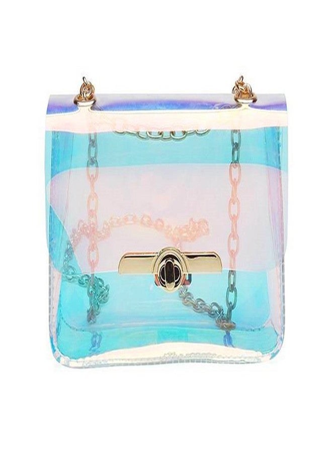 ياير يانغتسي حقيبة كتف نسائية بسلسلة شفافة مزينة برسائل ثلاثية الأبعاد، حقيبة كروس بودي - Image 3