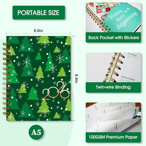 Ymumuda 2026 Planner, Daily Weekly Monthly Planner, 2026 Calendar Planner (Jan 2026 - Dec 2026), 8.4" x 6.3", Teacher School Student Work Agenda with Tabs, Ideal for School Office Supplies - Image 5