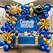 froufing Royal Blue and Gold Graduation Balloon Garland Arch Kit 105 PCS with foil star crown graduation cap balloons for School students graduate class of 2025 Prom Party Decorations Royal Blue Gold - Image 3