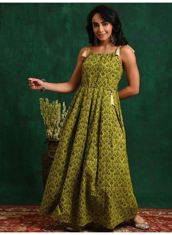 AKS Green Foil printed Maxi Dress  - Image 2