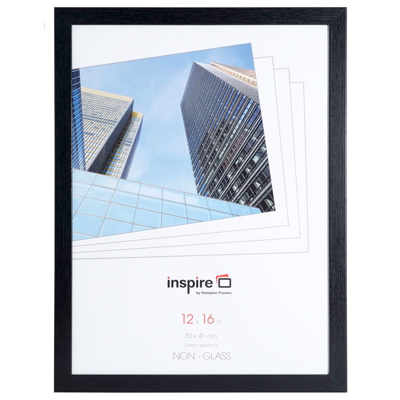 Hampton Frames OXFORD 12x16 30x40cm Black Picture Poster Photo Frame Plexi NonGlass OXF1216NGX