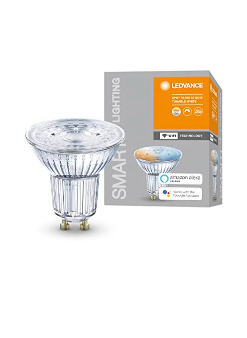 LEDVANCE - LEDVANCE Smart LED Reflector Lamp with WiFi Technology, Base: GU10, Tunable White (2700-6500K), Dimmable, Replaces Reflector Lamps with 40 W, SMART+ WiFi SPOT GU10 Tunable White, 1-Pack - Image 1