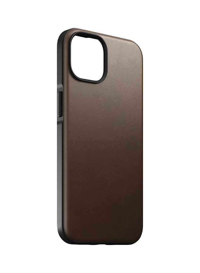 NOMAD غطاء آيفون 14 ماغسيف مصنوع من جلد PU عالي الجودة بني - Image 3