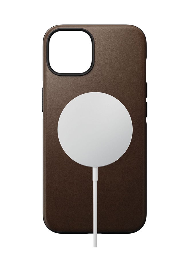 NOMAD غطاء آيفون 14 ماغسيف مصنوع من جلد PU عالي الجودة بني - Image 5