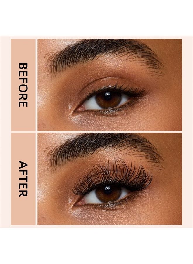 Higu clace - 72 Pcs Lash Clusters DIY Eyelash Extension C Curl 12mm Wide Stem Cluster Lashes Individual Lashes Cluster Lashes Wisps Reusable Black Super Thin Band Lash Extension at Home (Nature R-04 C 12mm) - Image 1