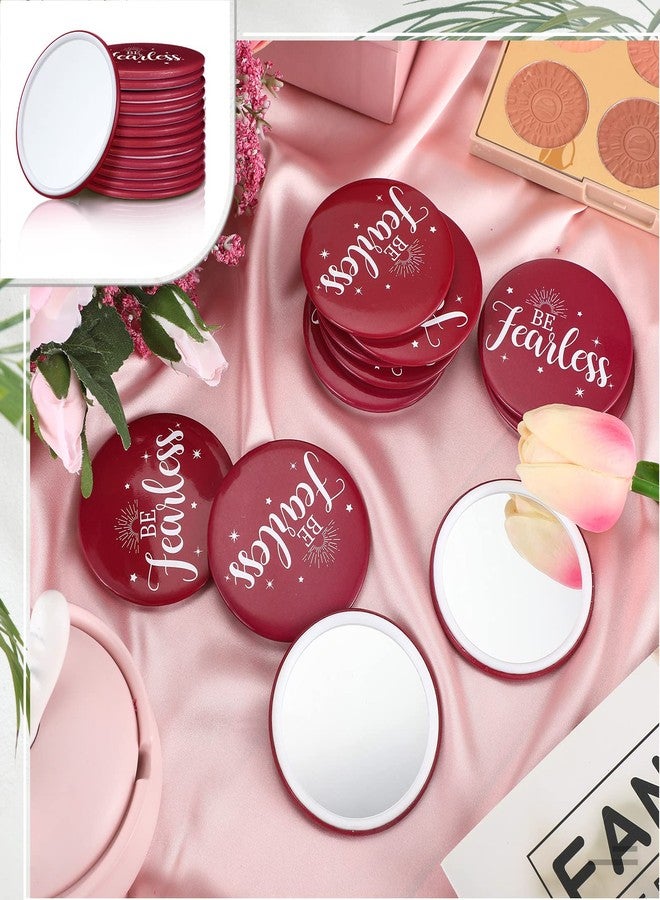 Hoolerry 48 Pcs Red Inspirational Compact Mirror Bulk 2.8 Inch Round Makeup Glass Mirror Positive Personal Purse Pocket Mirror Small Portable Travel Mirror for Employee Coworker Staff Thank You Gifts - Image 3