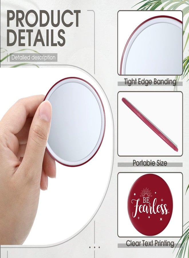 Hoolerry 48 Pcs Red Inspirational Compact Mirror Bulk 2.8 Inch Round Makeup Glass Mirror Positive Personal Purse Pocket Mirror Small Portable Travel Mirror for Employee Coworker Staff Thank You Gifts - Image 5