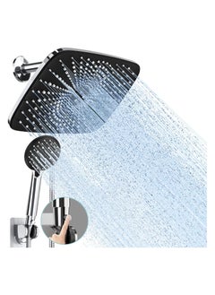 11.8 Rectangle Inch High Pressure Rain Shower Head, Shower Heads with 6 Modes Handheld Spray Combo, Wide shower with 70" Hose , Adjustable Dual Showerhead with Anti-Clog Nozzles, Chrome - pzsku/ZE0B7301466432F5868AAZ/45/_/1732188252/bec9ece3-6cb7-4918-9e50-3464240d99c9