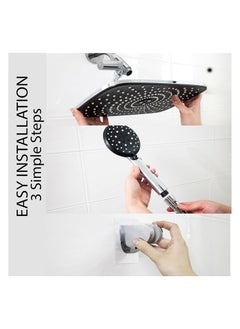 11.8 Rectangle Inch High Pressure Rain Shower Head, Shower Heads with 6 Modes Handheld Spray Combo, Wide shower with 70" Hose , Adjustable Dual Showerhead with Anti-Clog Nozzles, Chrome - pzsku/ZE0B7301466432F5868AAZ/45/_/1732188272/82e3245b-fac5-46ad-977d-3c03d22fd7fa