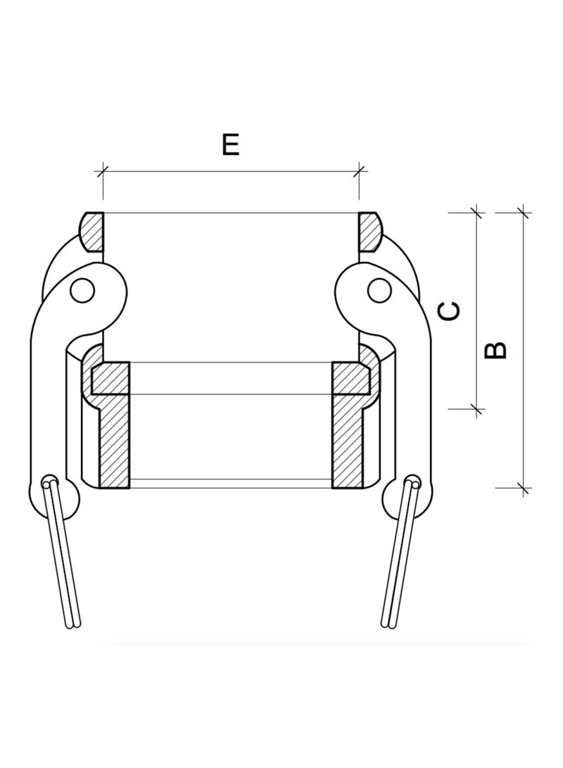 Aluminum Camlock Coupling Part D (NPT 6'') - Image 2